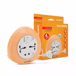 Halonix Triny Retractable Extension Cord with Universal Socket, , 4 Meter Cord (Orange)-36