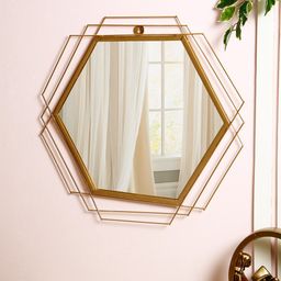 Aapno Rajasthan Gold-Toned Handcrafted Pentagon Framed Wall Mirror-19