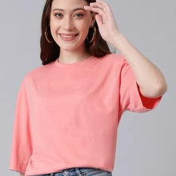 Kotty Pink Relaxed Fit Oversized T-Shirt-image-78