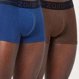 Zoiro Federal Blue & Cateen Cotton Regular Fit Trunks - Pack Of 2-image-9