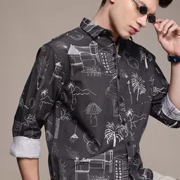 WROGN Opaque Conversational Printed Pure Cotton Casual Shirt-picture-17