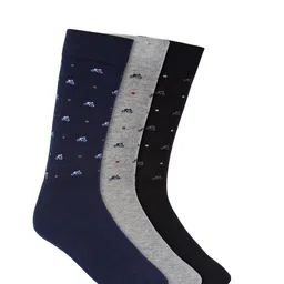 Creature Men Pack Of 3 Assorted Pure Combed Cotton Calf-Length Socks-picture-2