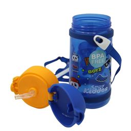 Smily Kiddos Kids Blue & Orange Hip hop Panda Printed Sipper Water Bottle-41
