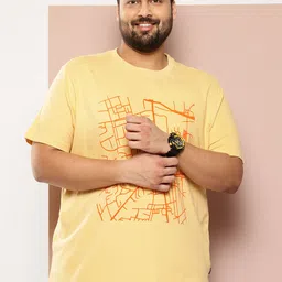 Sztori Plus Size Printed Pure Cotton T-shirt-image-52