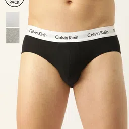 Calvin Klein Underwear Set of 3 Men's Black Solid Briefs-13