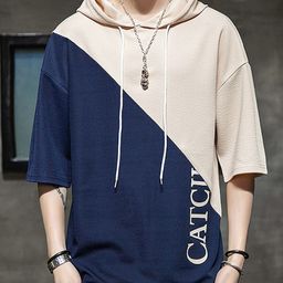 KPOP Men Colourblocked Hooded Sweatshirt-image-89