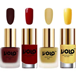 VOLO Set Of 4 Velvet Matte & Extra Shine Nail Polish-8 ml & 9.9 ml Each Shade 23-32-31-59 image 1