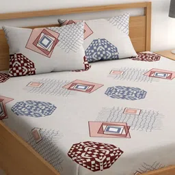 CHHAVI INDIA Grey Conversational Printed Microfiber 210 TC Queen Bedsheet Set 2.5 x 2.25 m-image-64