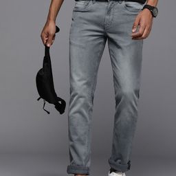 Louis Philippe Jeans Men Grey Matt Slim Fit Low-Rise Light Fade Stretchable Jeans-image-8