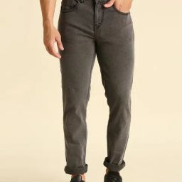 High Star Charcoal Lightly Washed Slim Fit Jeans-image-63