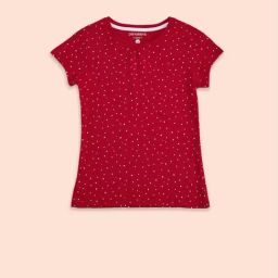 Pantaloons Junior Red Cotton Printed T-Shirt-image-95