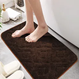 MAA HOME CONCEPT Brown Textured 110 GSM Microfiber Anti-Skid Bath Mat-image-74