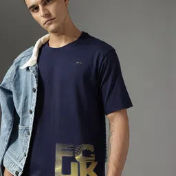 FCUK Brand Logo Printed Drop-Shoulder Sleeves Pure Cotton Relaxed Fit T-shirt-picture-44