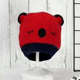 Yellow Bee Infants Boys Knitted Beanie With Teddy Ears-image-10