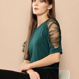 her by invictus Raglan Sleeves Semi-sheer Top-image-20