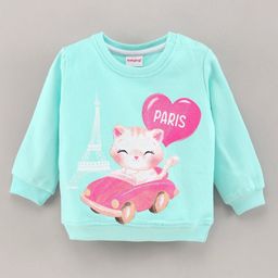 Babyhug Full Sleeves Cotton Knit Sweatshirt With Graphics - Sky Blue-image-44