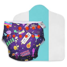 SuperBottoms Reusable and Washable Cloth Diapers Free Size UNO Text Print - Purple-16