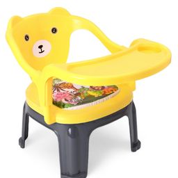 Kids Multi Purpose Chair With Feeding Tray - Yellow & Grey-image-33