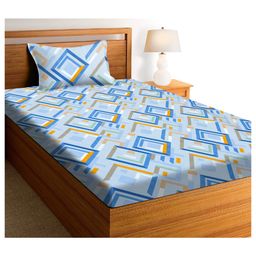 RRC Super Soft Brushed Microfiber Cotton 1 Single Bed sheet With 1 Pillow Cover Light Blue-11