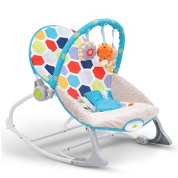 Baybee Bella 2 in 1 Baby Rocker and Bouncer for Newborn with Adjustable Seat, Calming Vibrations, Hanging Toys & Music (Blue)-10