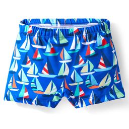 Babyhug Above Knee Length Water Repellent Swimming Trunk with Nautical Theme - Blue-image-92