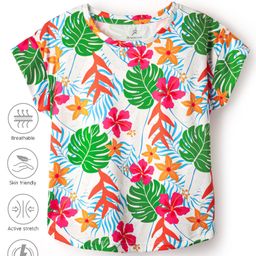 Pine Active Half Sleeves T-Shirt With Floral Print - White-picture-28