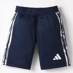Adidas Kids Knit Shorts With Logo Print - Navy Blue-image-108
