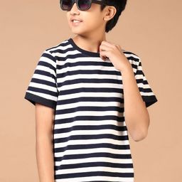 V-Mart Boys Striped Monochrome Pockets T-shirt-picture-10