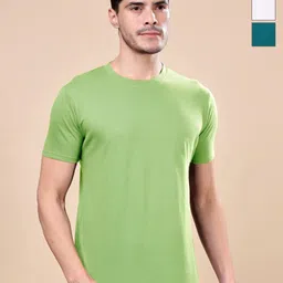TQH Men Pack of 3 Dry Fit Solid Round Neck Slim Fit T-shirts-picture-19