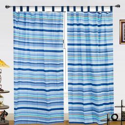 Dekor World Multicoloured Set of 2 Striped Window Curtain-2