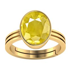 VISHVMA Gold-Plated 11.00 Ratti to 11.50 Ratti Sapphire Gemstone-Studded Finger Ring-picture-15