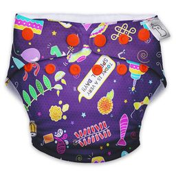 SuperBottoms Reusable and Washable Cloth Diapers Free Size UNO Text Print - Purple image 4