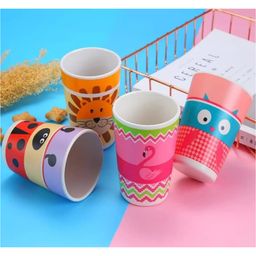 FunBlast Penguin Design Bamboo Fiber Glasses Pack of 2 Multicolour - 380 ml each image 5