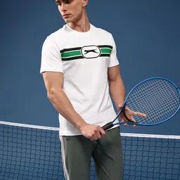 Slazenger Brand Logo Printed Pure Cotton T-shirt-image-12