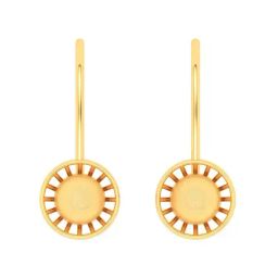 P.C. Chandra Jewellers 18k Gold Sun Shaped Drop Earrings-image-46