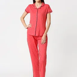 AV2 Women Red & Navy Blue Printed Night suit-image-12