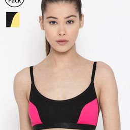 Lady Lyka Pack Of 2 Colourblocked Non-Wired Non Padded Sports Bras VELOCITY-image-100