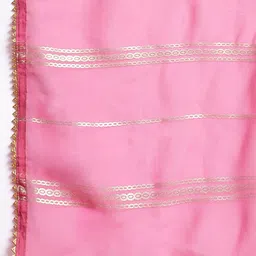 Anouk Striped A-Line Kurta with Trousers & Dupatta image 5