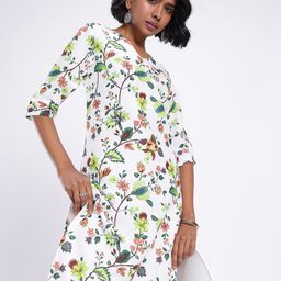 Anouk Rustic V-Neck Indie Floral Printed Straight Kurta-image-63