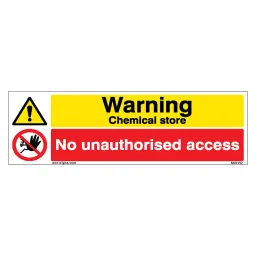 SUNSIGNS  Warning Chemical Store, No Unauthorised Access Signages Size 600x200 mm HP Print + Vinyl + Sun Board, SN0152-image-3