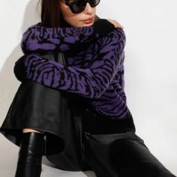 Vero Moda Purple & Black Printed Pullover-image-76