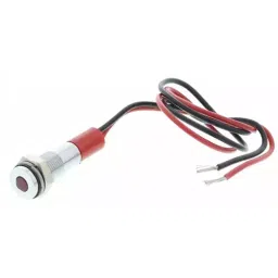 RS PRO Red Panel Mount Indicator 24V DC, Mounting Hole Size 6 mm, Termination Type Lead Wires, IP Rating IP67, Model No 7001823-5