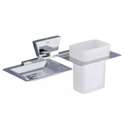 Dlii Soap Dish With Tumbler Stainless Steel Silver Chrome Finish Wall Mounted for Bathrooms, Tp - 007-image-35