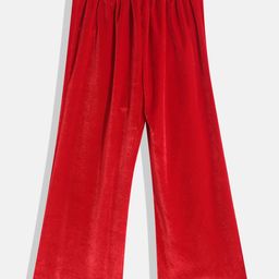 Allen Solly Junior Girls Red Solid Wide Leg Trousers-image-64