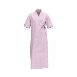 Numode Patient Gown Overlap Side Open Pink with Half Sleeve for Unisex Size M, NM10046-image-0
