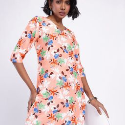 Anouk Rustic V-Neck Floral Printed Straight Kurta-image-99