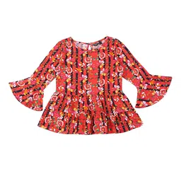 Style Quotient Girls Red Printed Peplum Top-image-85