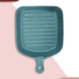 Clay Craft Teal Blue Ceramic Square-Shaped Grill Plate-image-8