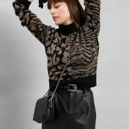 Vero Moda Black & Brown Printed Pullover-34