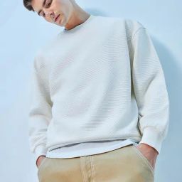 Bewakoof Off White Loose Fit Self Design Oversized Sweatshirt-picture-19